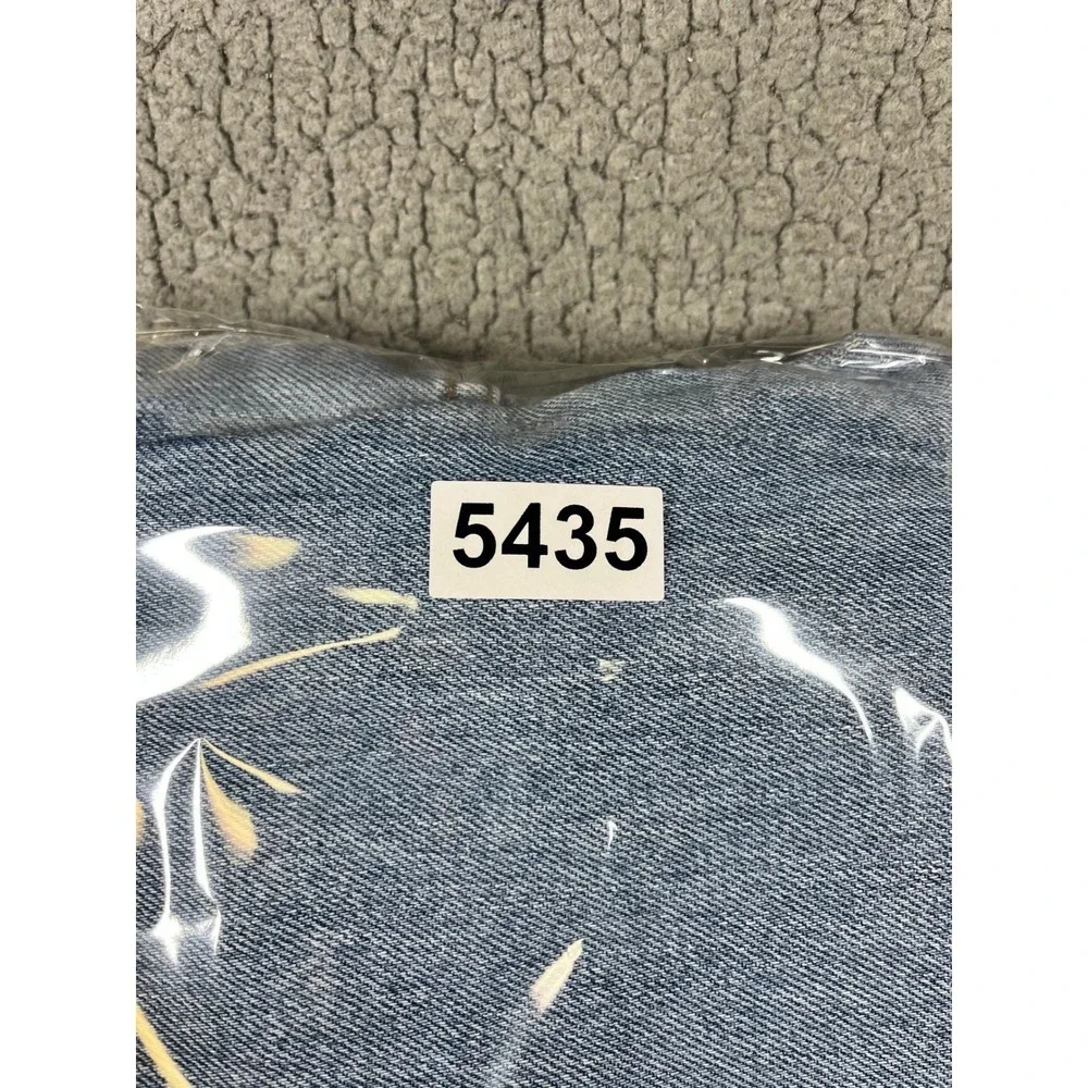 Levis 505 Regular‎ Fit Jeans Mens 38x34 Light Wash Blue Denim Cut Off Frayed Hem